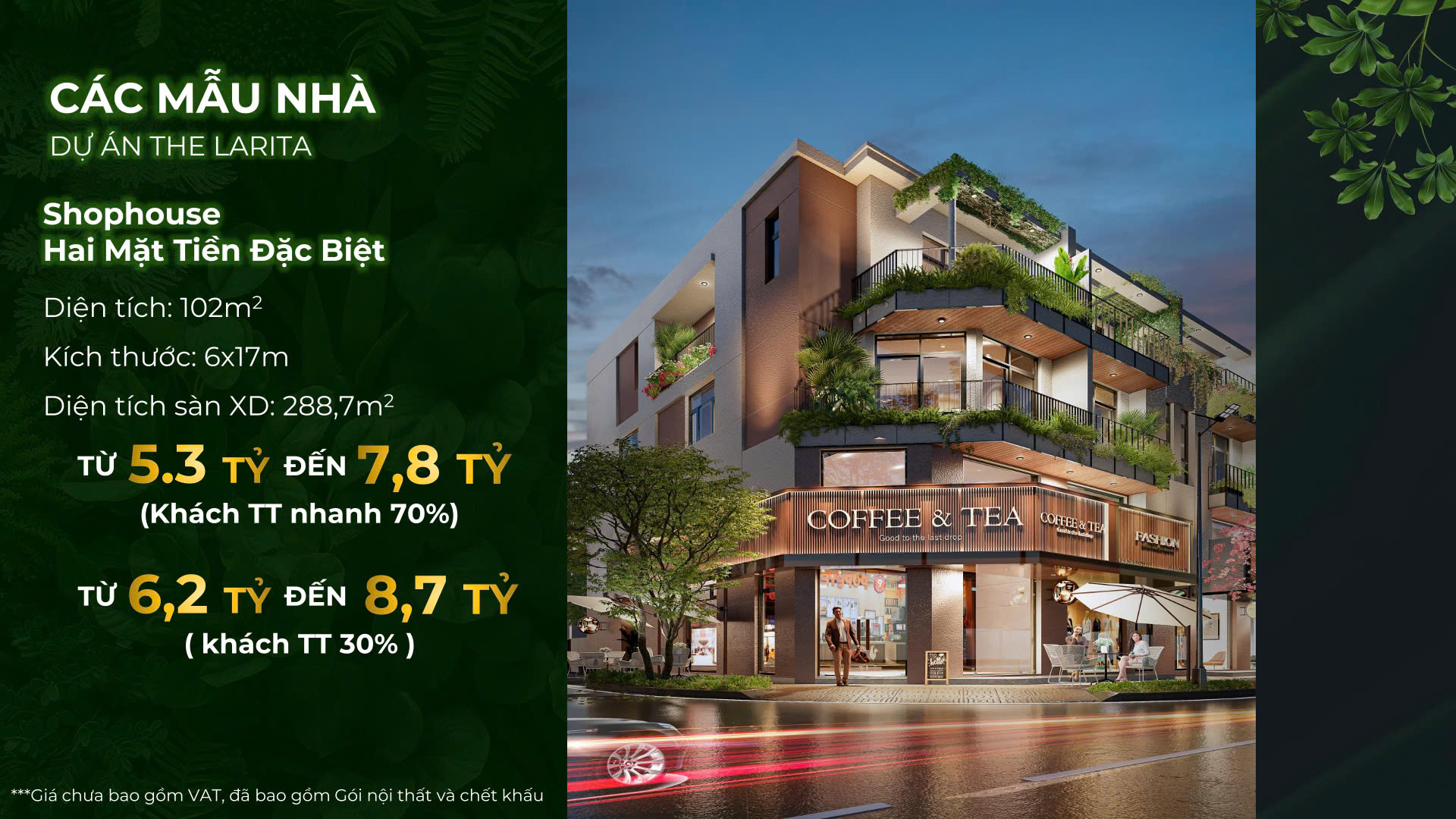 Giá bán các mẫu nhà The Larita 4